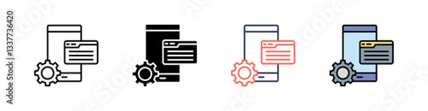 Fototapeta Web Optimization Multi Style Icon Set Vector 
