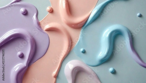 Obraz Pastel Nail Polish Spills on Mirror