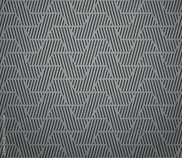 Fototapeta Abstract geometric pattern with stripes, lines. Seamless vector background. Gray and black ornament. Simple lattice graphic design
