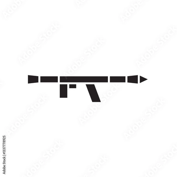 Fototapeta bazooka icon Black, vector simple illustration for web and app..eps