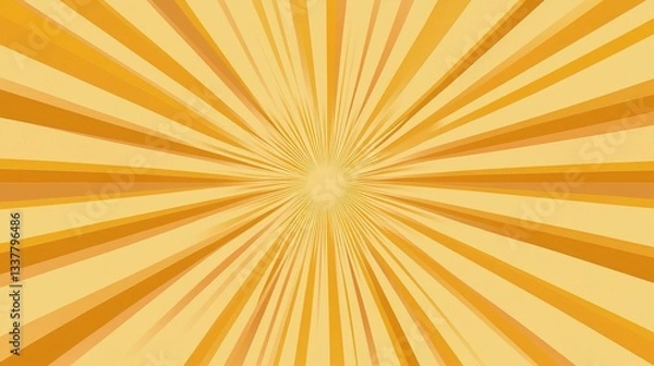 Fototapeta Bright Sunburst Design with Minimalist Aesthetic and Empty Background