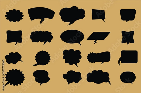 Obraz  Speech or Speak bubble for text, cartoon chatting box, message box. Blank empty speech bubbles. Cartoon balloon word design for android apps or web services. Easy to change color, EPS 10.