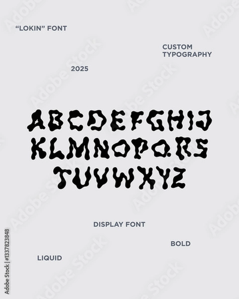 Fototapeta Style ink display font typerface acid costom vector liquid poster alphabet editable