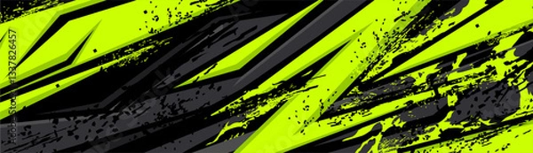 Fototapeta Abstract Car decal design vector. Graphic abstract stripe racing background kit designs for wrap vehicle, race car, rally, adventure and livery.