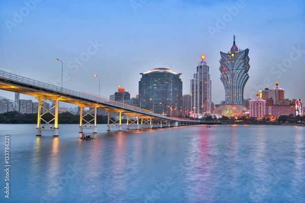 Obraz Macau cityscape skyline at night in Macau, China.