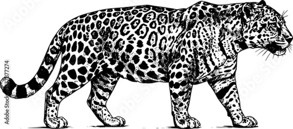 Fototapeta Silhouette of a leopard vector
