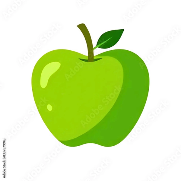 Obraz Green apple, transparent background