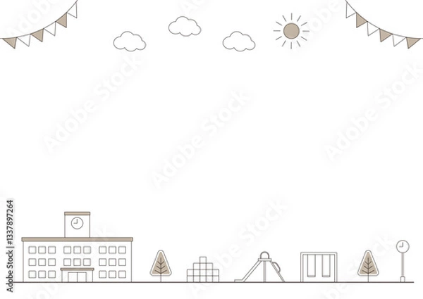 Fototapeta 街並み（シンプル・フレーム）