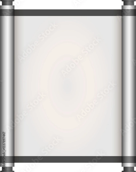 Obraz Chinese Traditional Scroll, Elegant Oriental Banner with Classic Patterns, suitable for various Oriental and Chinese-style designs, as well as festivals and celebrations.