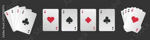 Obraz ace card one set flat design