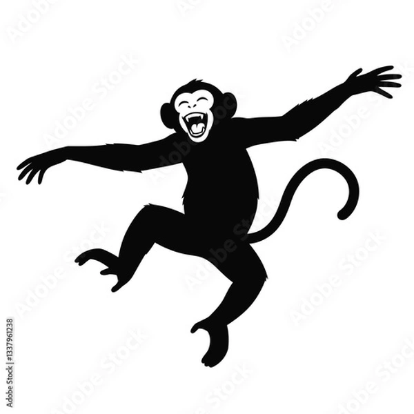 Fototapeta jumping man silhouette