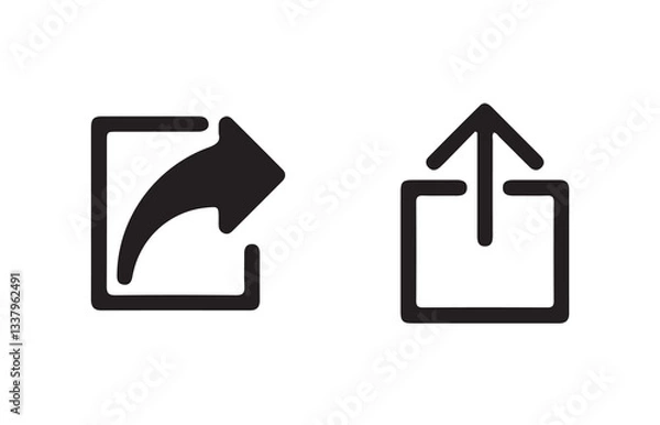 Fototapeta Share icon set. external link black vector icon set. Isolated symbols on white background.  vector illustration eps 10.