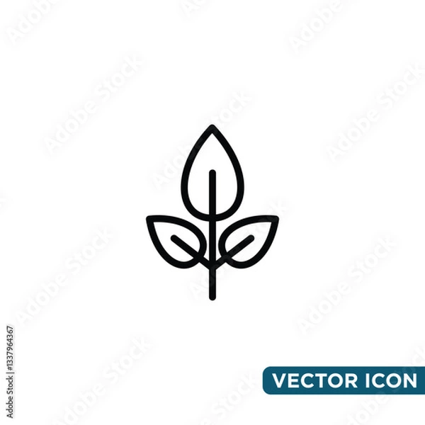 Obraz Minimalist Leaf Icon Design Template 