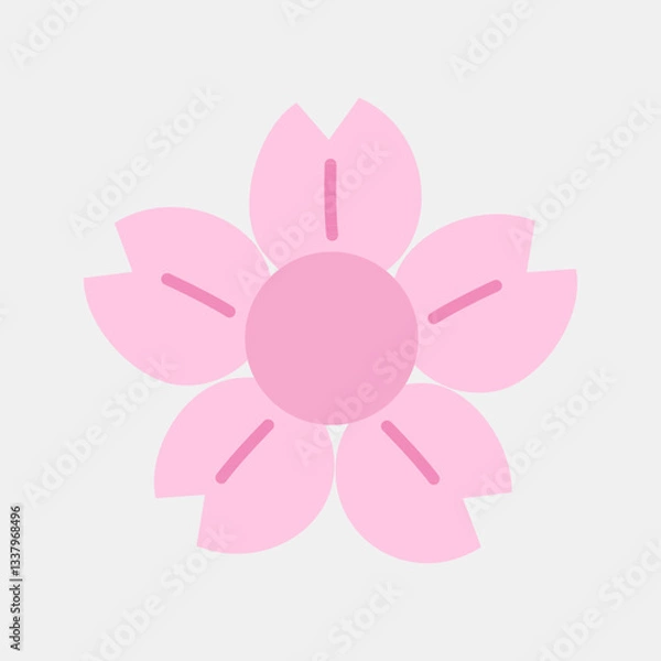 Fototapeta Icon chinese blossom. Chinese New Year celebration elements. Icons in flat style. Good for prints, posters, logo, party decoration, greeting card, etc.