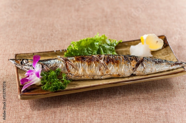 Obraz Grilled saury
