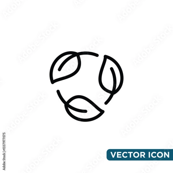 Obraz Minimalist Leaf Icon Design Template 