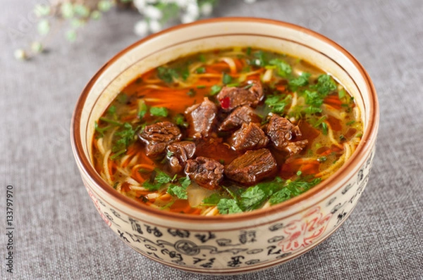 Obraz Braised beef noodle
