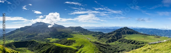 Obraz 阿蘇山火口と草千里