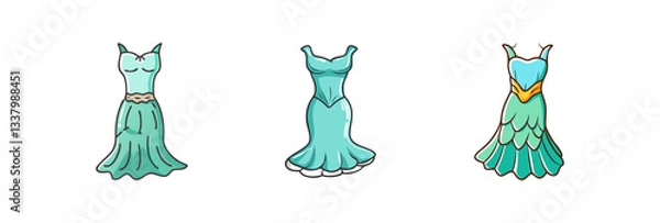 Fototapeta mermaid dress icon, mermaid dress vector illustration-simple illustration of mermaid dress, perfect for mermaid dress logos and icons