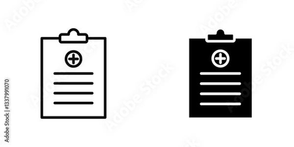 Fototapeta Prescription flat Icons in line outline and flat solid style on white background