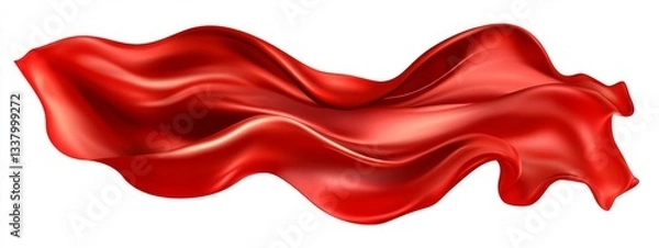 Fototapeta Red Fabric Flowing in the Wind