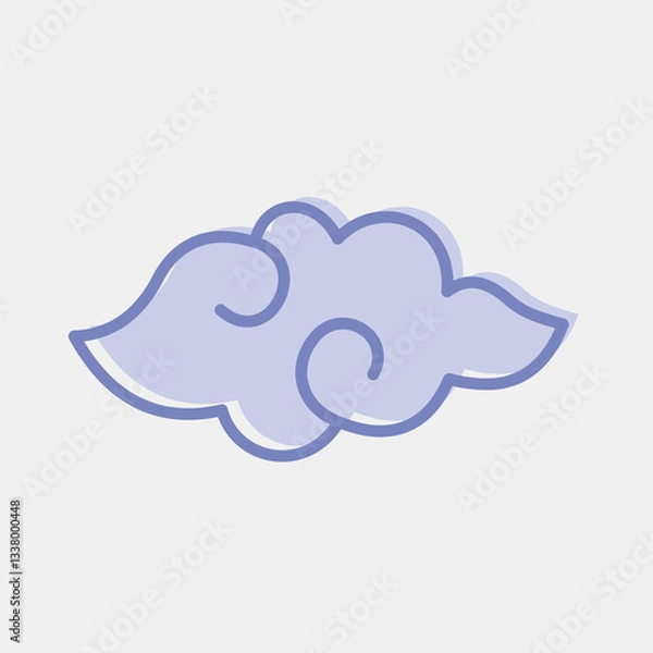Fototapeta Icon auspicious clouds. Chinese New Year celebration elements. Icons in two tone style. Good for prints, posters, logo, party decoration, greeting card, etc