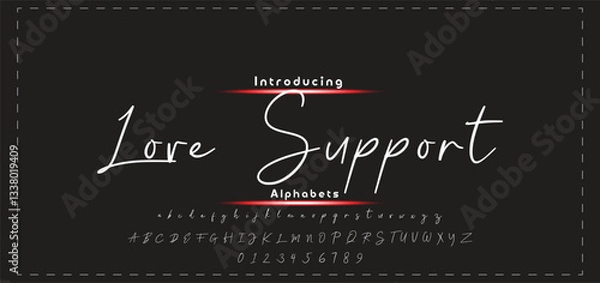 Obraz signature Font Calligraphy Logotype Script Brush Font Type Font lettering handwritten