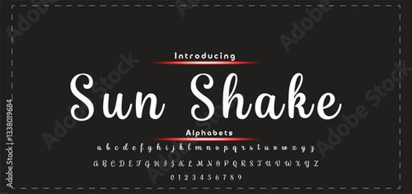 Obraz signature Font Calligraphy Logotype Script Brush Font Type Font lettering handwritten