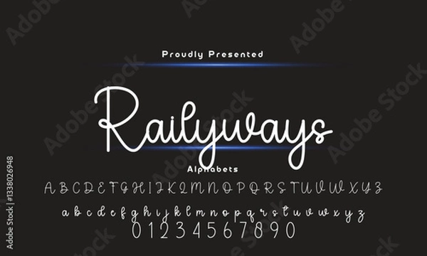 Obraz signature Font Calligraphy Logotype Script Brush Font Type Font lettering handwritten