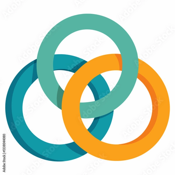 Fototapeta interlocking rings with seamless balance