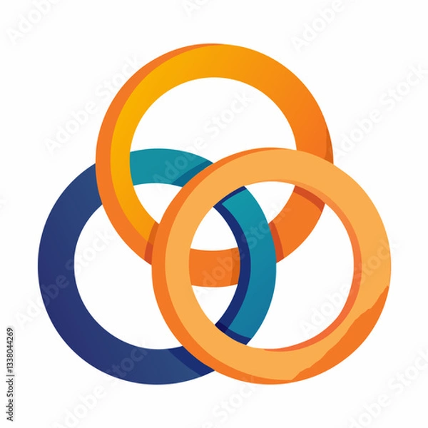 Obraz interlocking rings with seamless balance