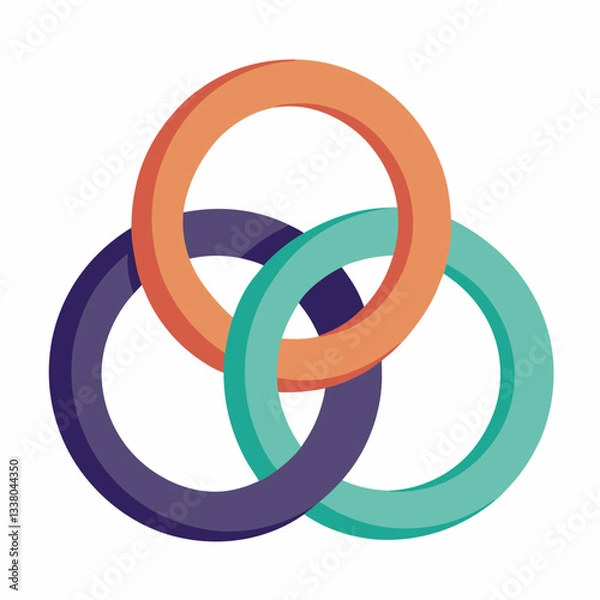 Fototapeta interlocking rings with seamless balance