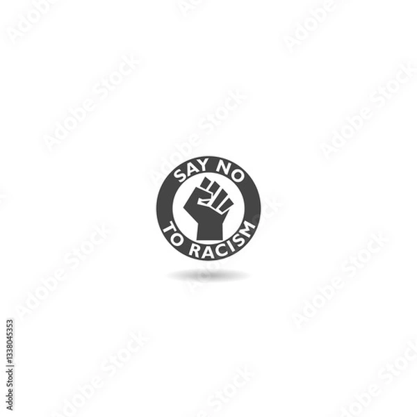 Fototapeta Say No To Racism icon with shadow