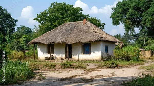 Fototapeta House in the village 