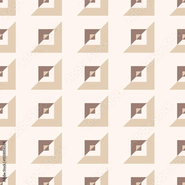 Fototapeta Repeating geometric pattern of beige and brown squares creating a visually appealing design