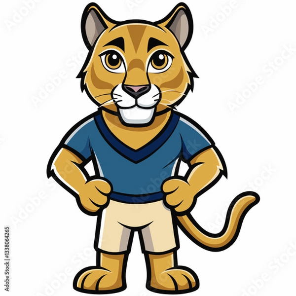 Obraz cougar cartoon isolated on white