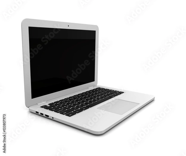 Fototapeta Laptop Computer on White Background
