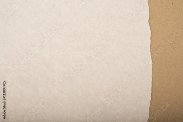 Obraz Крафт бумага текстура. Упаковочная бумага рваные края