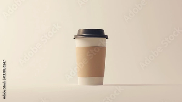 Obraz Disposable Coffee Cup with Lid