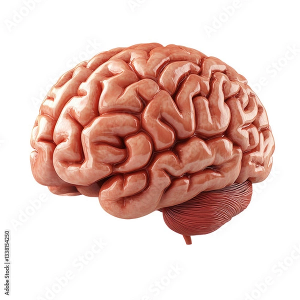 Fototapeta A realistic model of a human brain showcases its complex surface folds and ridges