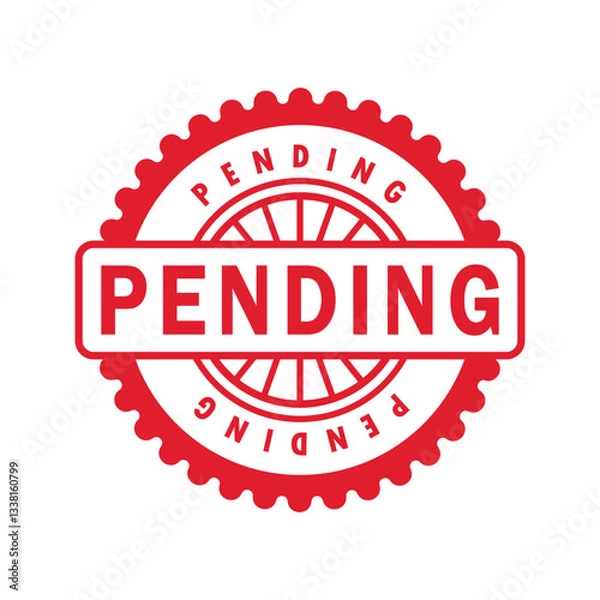 Fototapeta red pending rubber stamp, icon, flat, design, vector, illustrations, education, style, trendy, collections