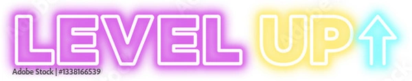 Obraz Level Up Neon Sign Icon