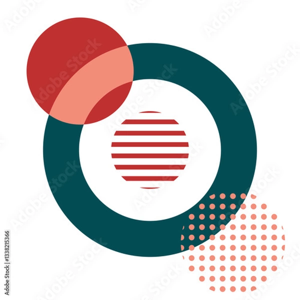 Fototapeta Geometric Circle Memphis