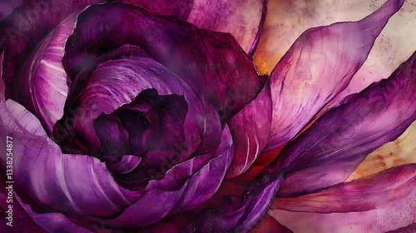 Obraz Close-up of a red cabbage with floral and romantic vibes