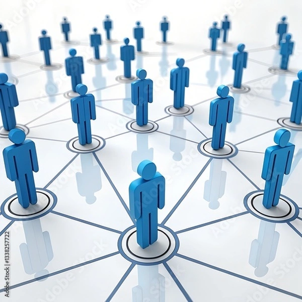 Fototapeta Network Connection and Social Interaction Concept