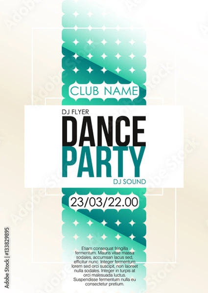 Obraz Vertical light music party background with graphic elements and text.  