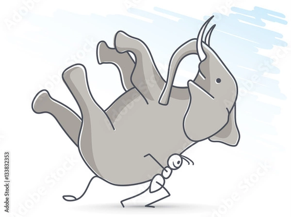 Obraz Ant carrying an elephant