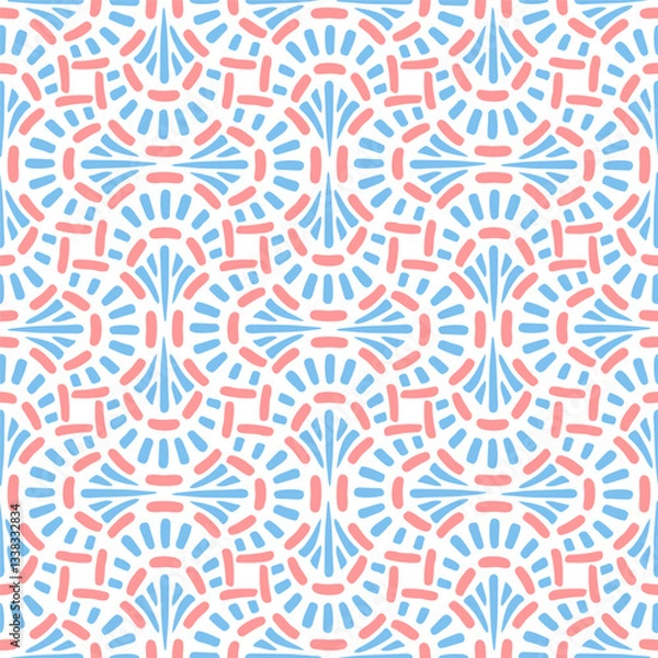 Obraz Vector seamless abstract pattern, hand drawn print. Beautiful asian style design for textile, wallpaper, wrapping paper.