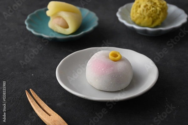 Fototapeta 椿の和菓子