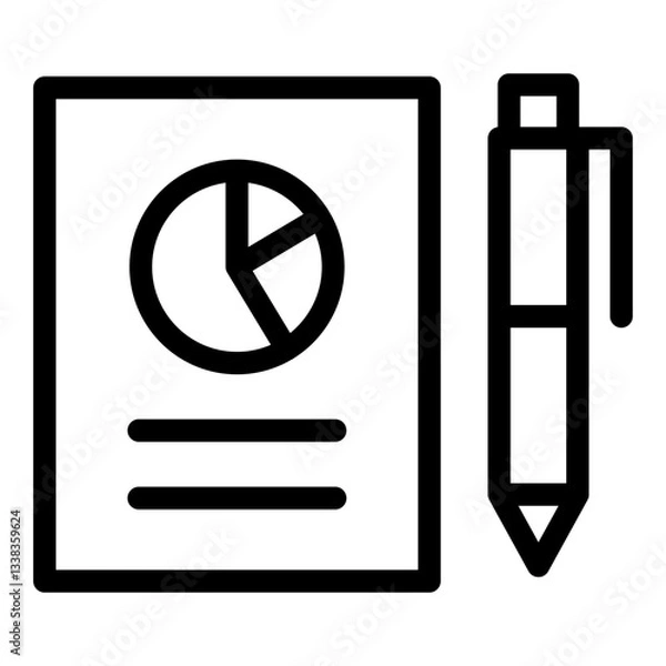 Fototapeta Report icon. Vector line icon